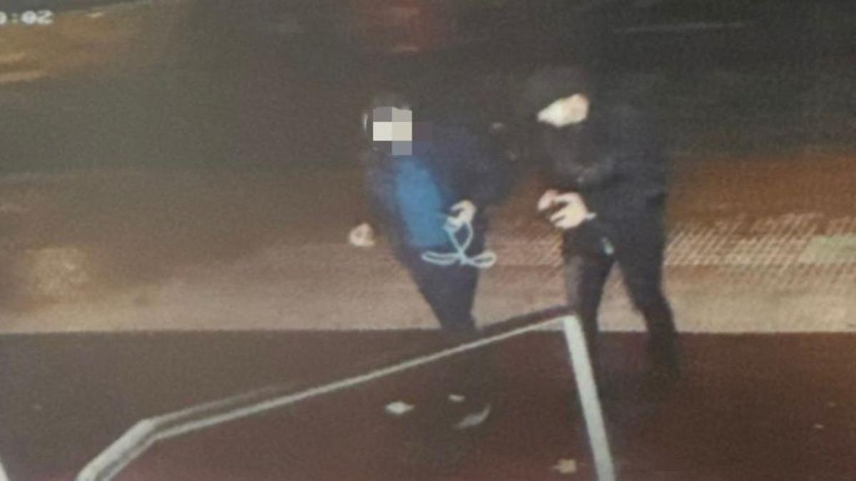 La víctima, a la izquierda, entrando con uno de los acusados al Hotel Eurobuilding la noche del robo.