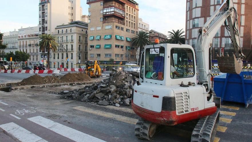 Una imagen de archivo de las obras del metro en el entorno de la Alameda.