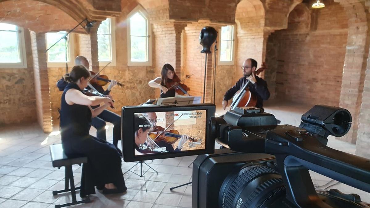Grabación de un concierto del Cosmos Quartet