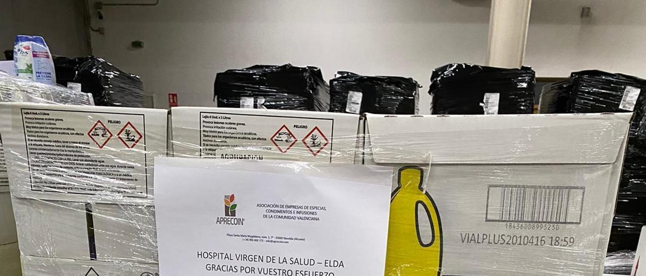 La lejía donada al Hospital de Elda