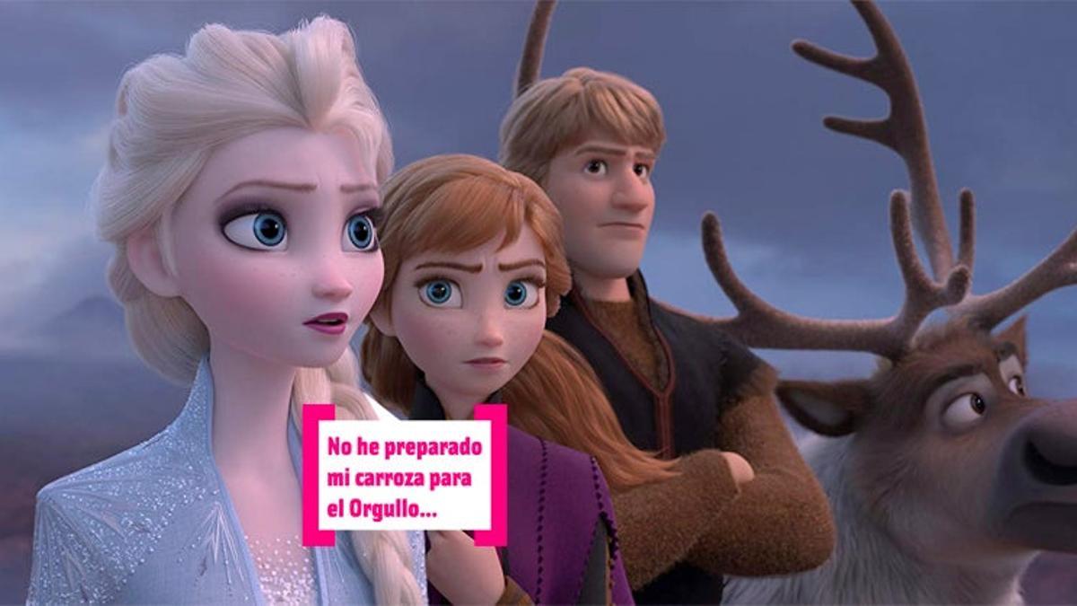 Los de Frozen 2 preparándose para el Orgullo