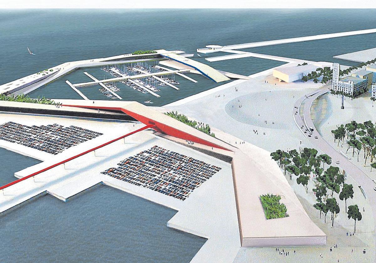 Frente Marítimo, una de las múltiples alternativas para abrir Santa Cruz al mar propuestas por la ciudad y el Cabildo a Puertos sin éxito.