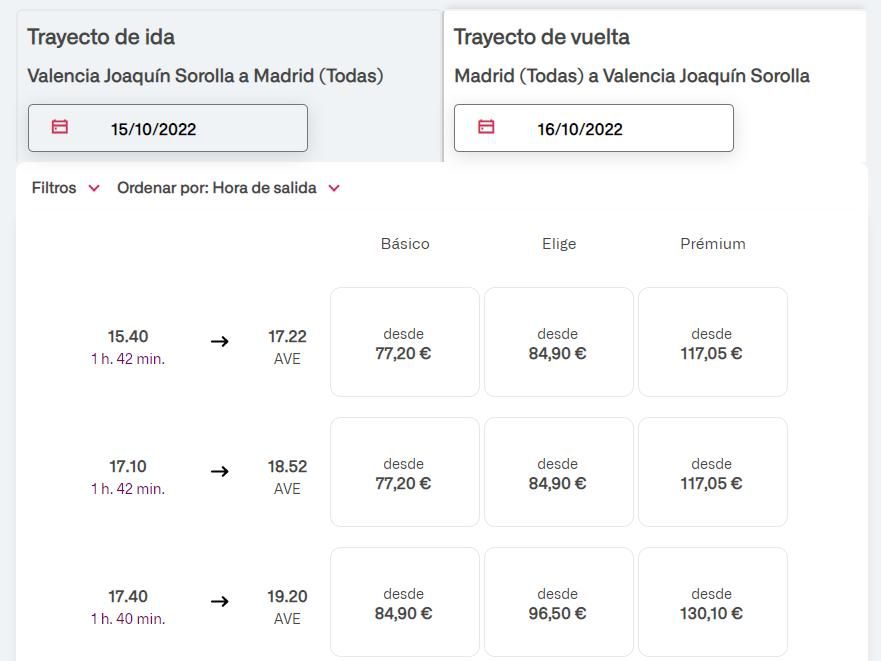 Los billetes más baratos para viajar en AVE desde València este fin de semana.