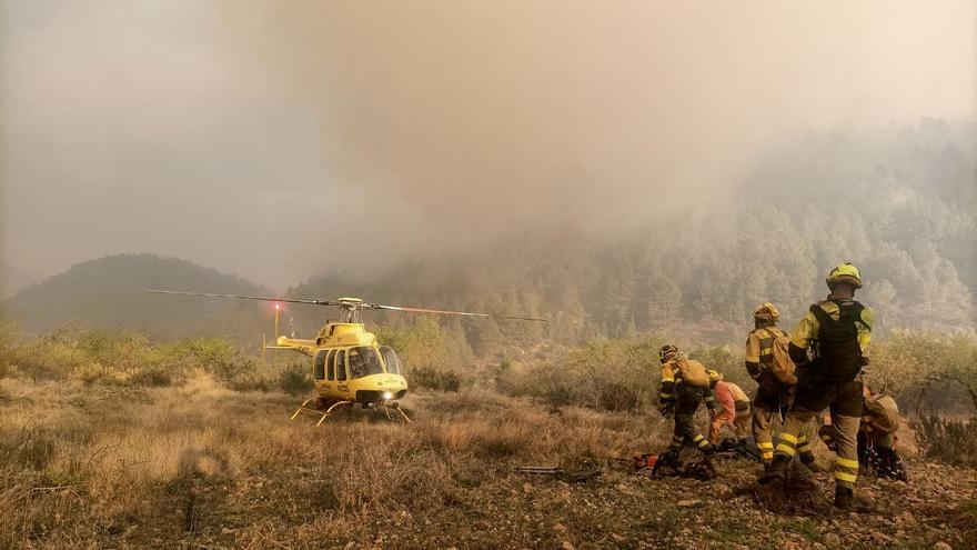 La emergencia por el incendio de San Agustín (Teruel) baja a nivel 0