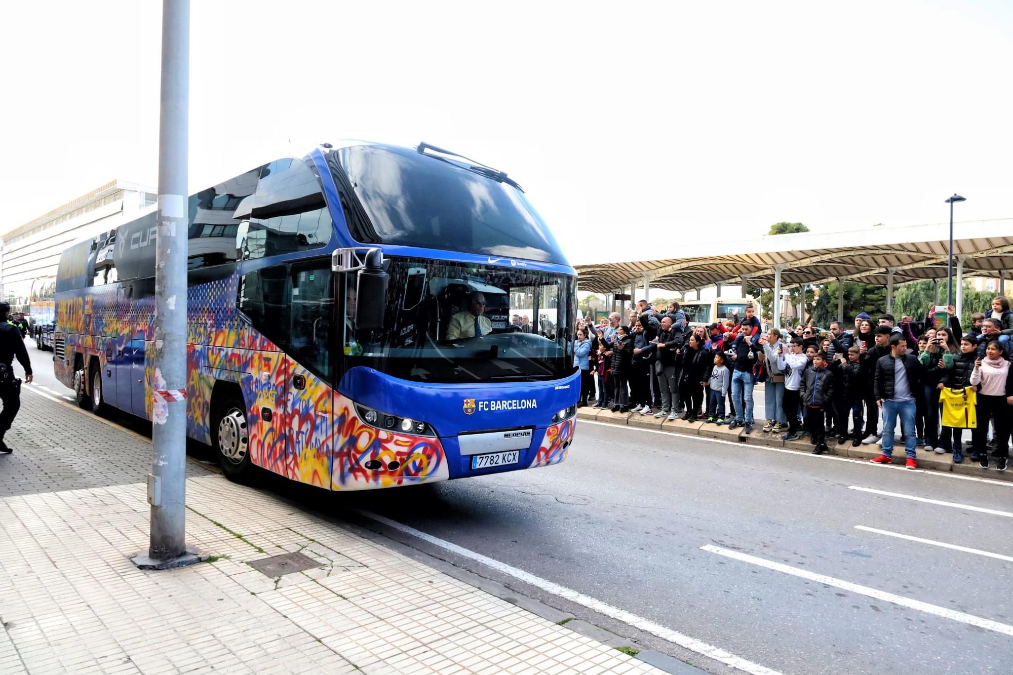 Llegada del Barcelona a Castelló para jugar contra el Villarreal