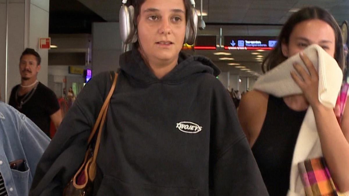 Victoria Federica, en el aeropuerto madrileño.