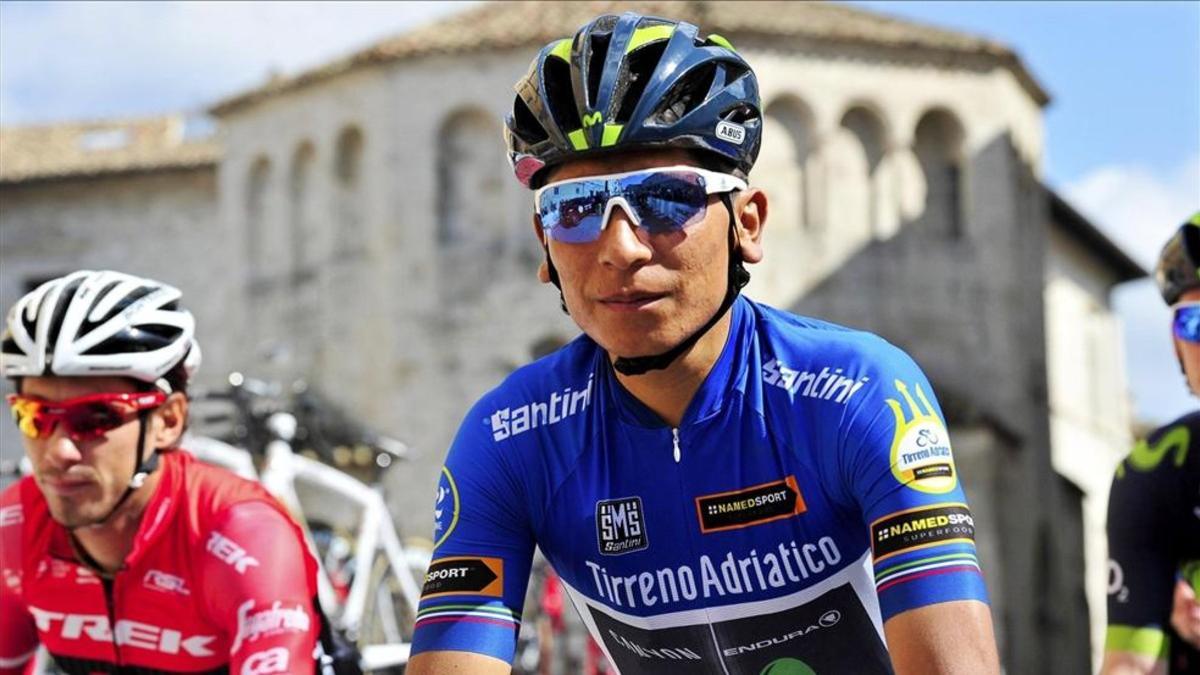 Quintana durante la disputa de la Tirreno-Adriático