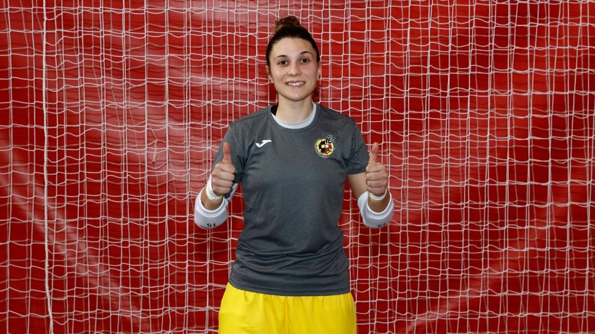 Cristina García, en una concentración de la selección nacional de fútbol sala.