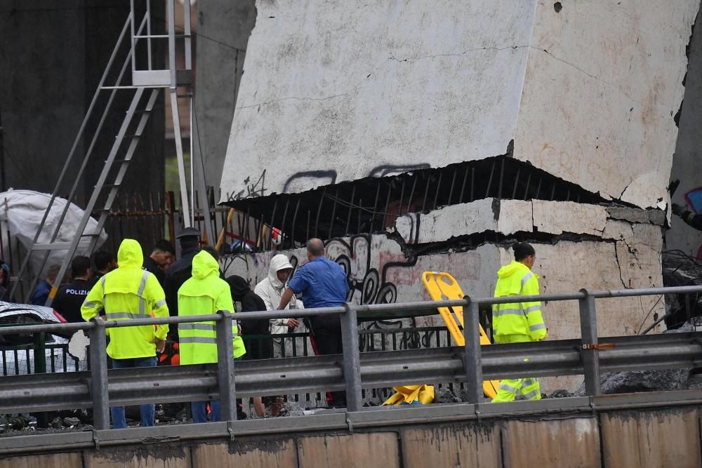 Decenas de muertos al desplomarse un puente de una autopista en Génova