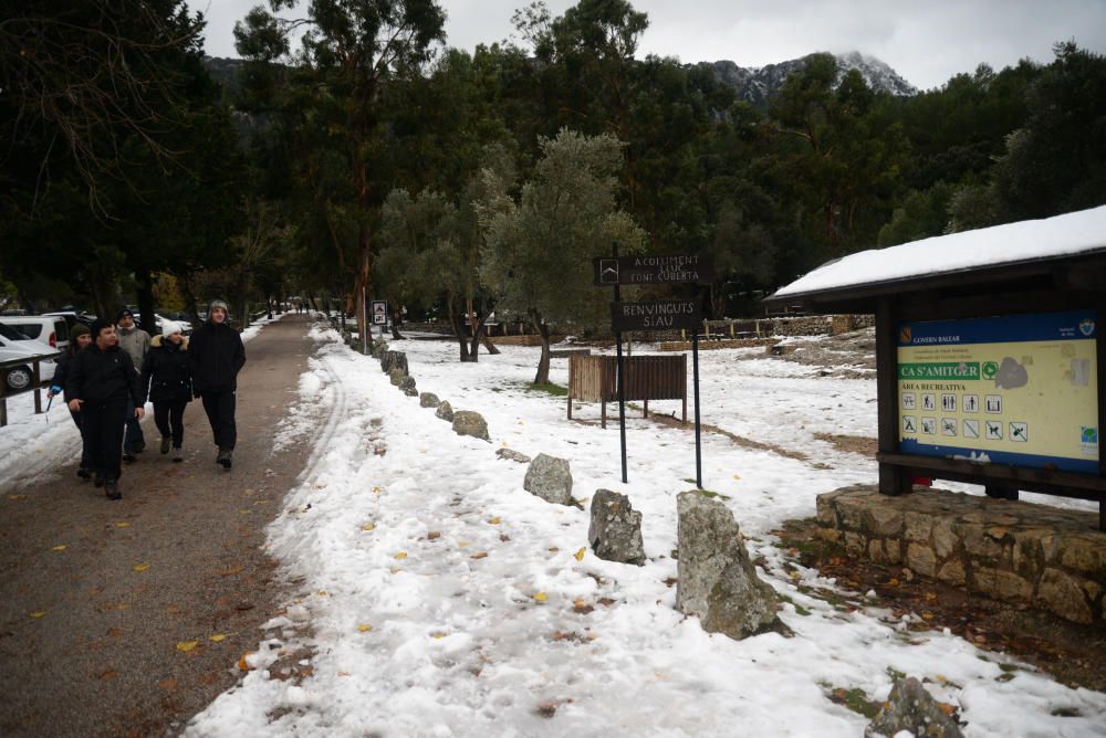 Los mallorquines salen a jugar con la nieve