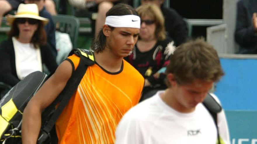 Rafa Nadal e Igor Andreev, en el partido de cuartos de final del Open de la C. Valenciana en 2005