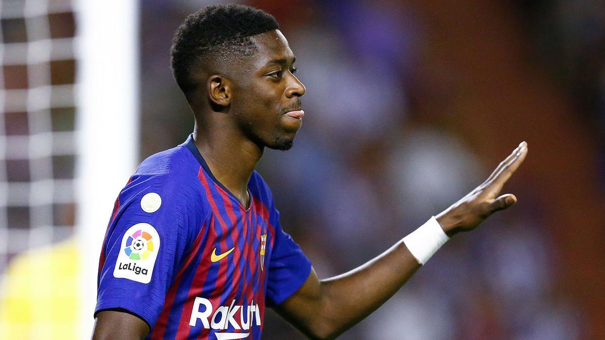 Dembélé, durante el partido ante el Valladolid, el 25 de agosto del 2018