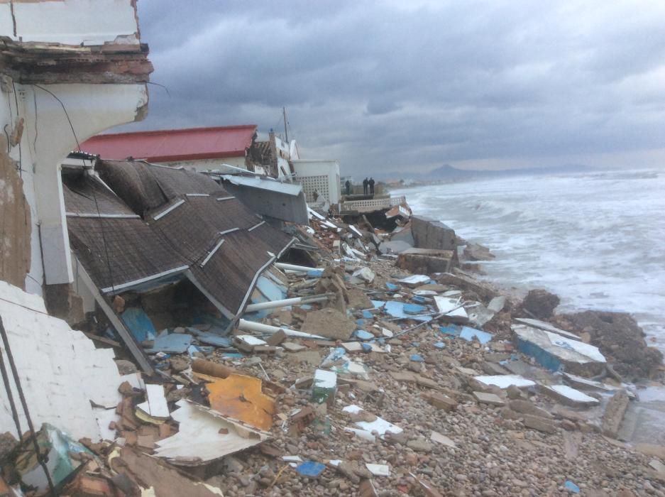 Casas de les Deveses de Dénia, datadas a principios del s. XX, arrasadas por el temporal.