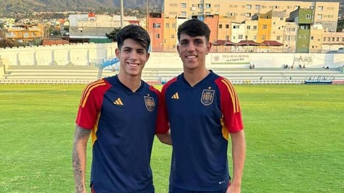 Antoñito e Izan en una convocatoria anterior de la selección.