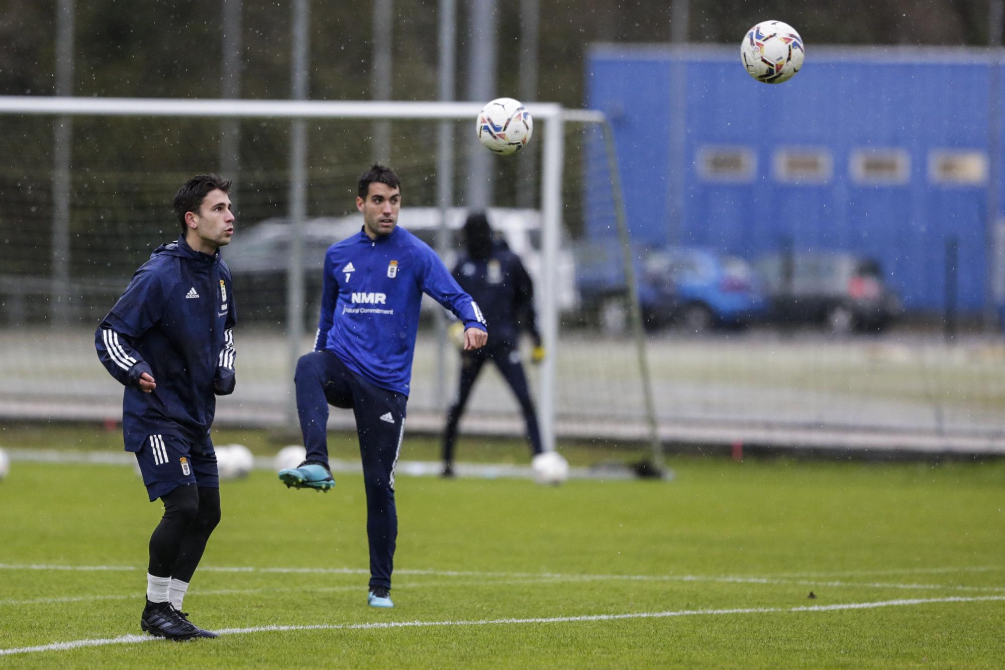 Entrenamiento del Oviedo tras empatar ante el Alcorcón