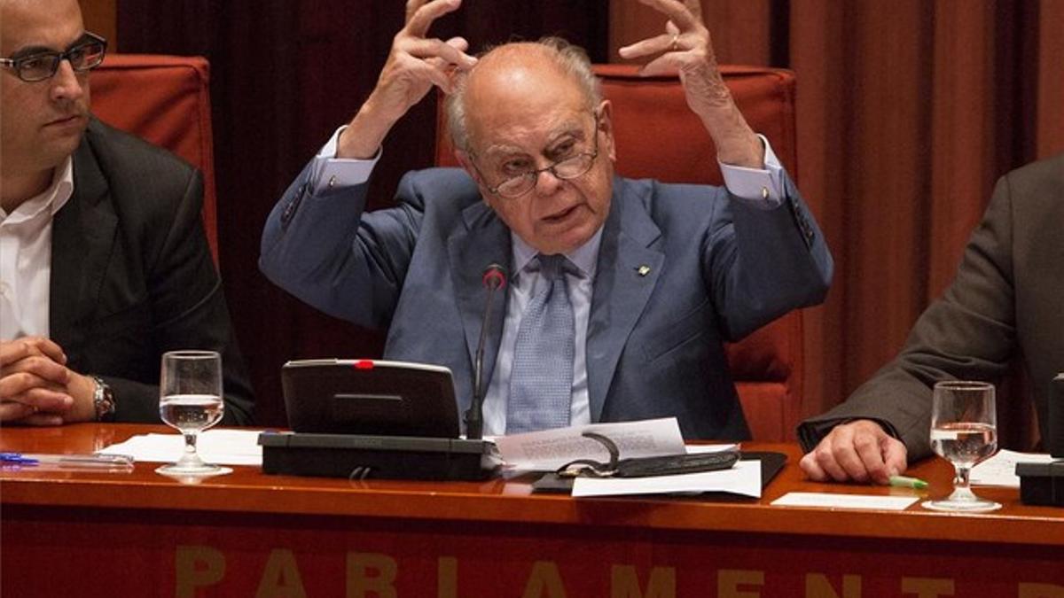 Jordi Pujol, en un momento de su comparecencia en el Parlament