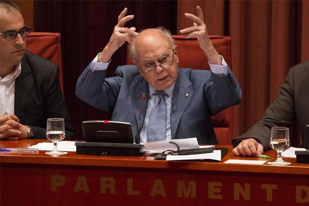 Jordi Pujol, en un moment de la seva compareixença al Parlament.