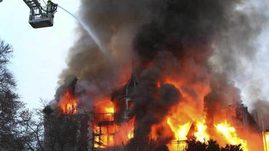 La casa incendiada en Herdecke, Alemania.