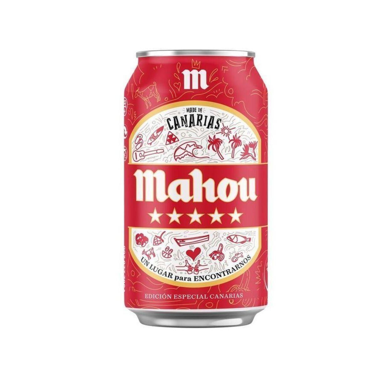 Una cerveza de Mahou, edición especial para Canarias.