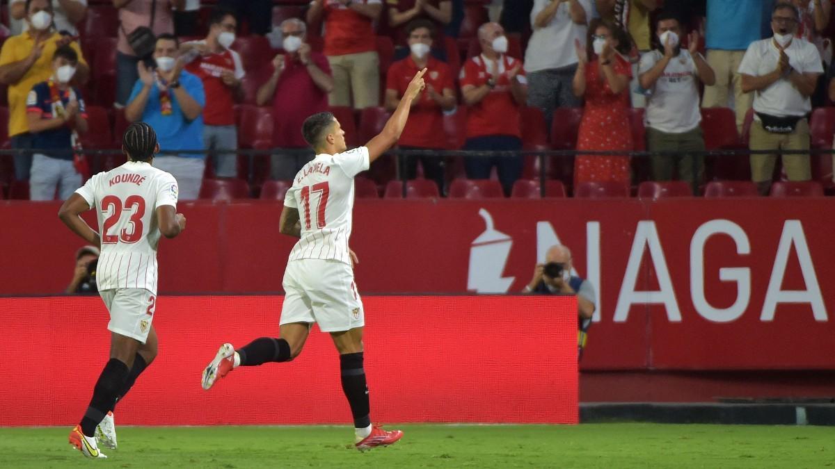 Lamela celebrando un gol