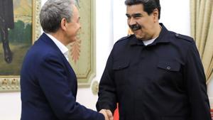 Zapatero y Maduro en Caracas.