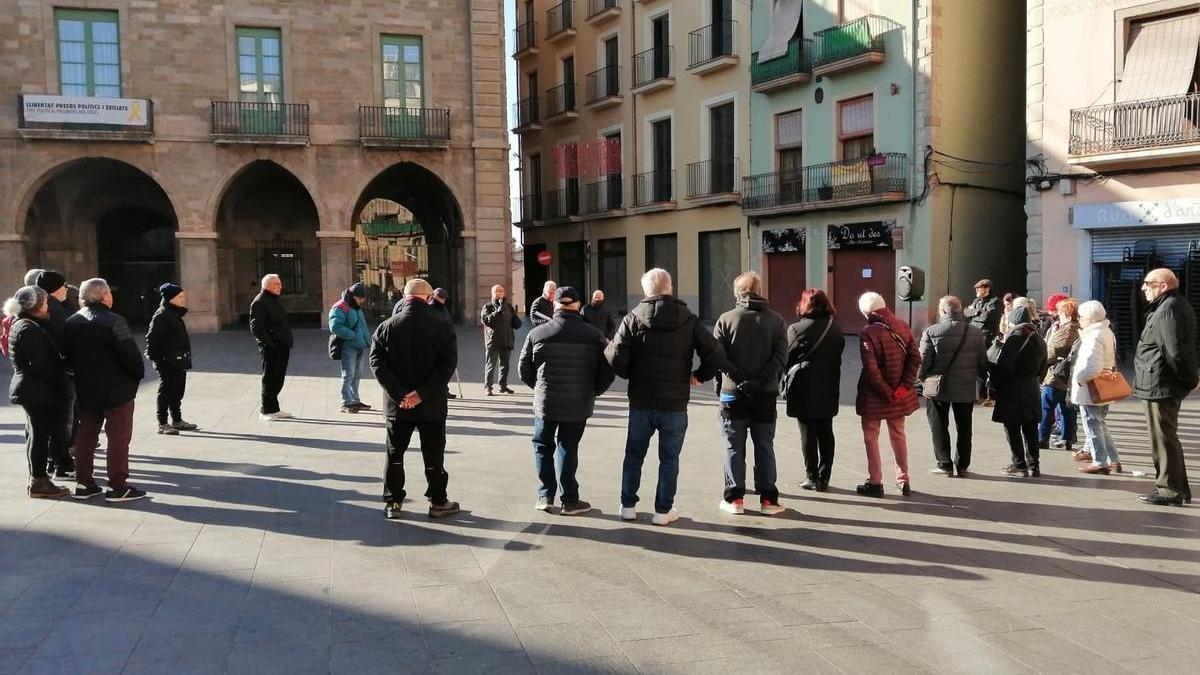 Participants en la convocatòria d'aquest dilluns al matí de la plataforma de gent gran