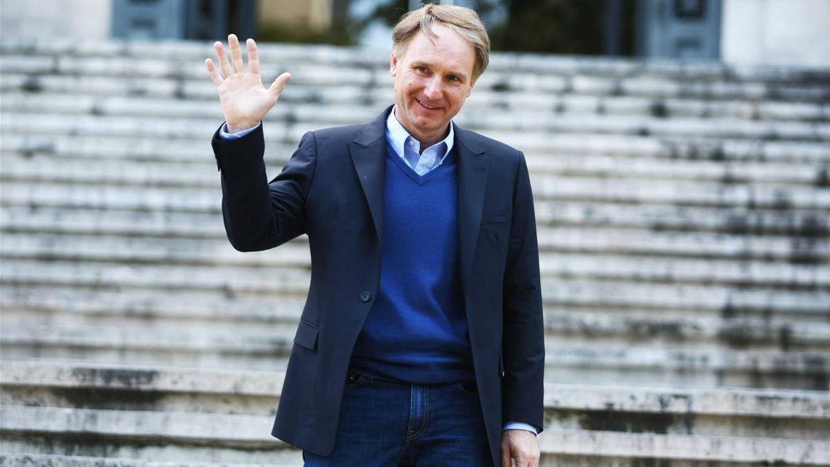 El escritor Dan Brown, el año 2013 en la Biblioteca Nacional de Madrid.