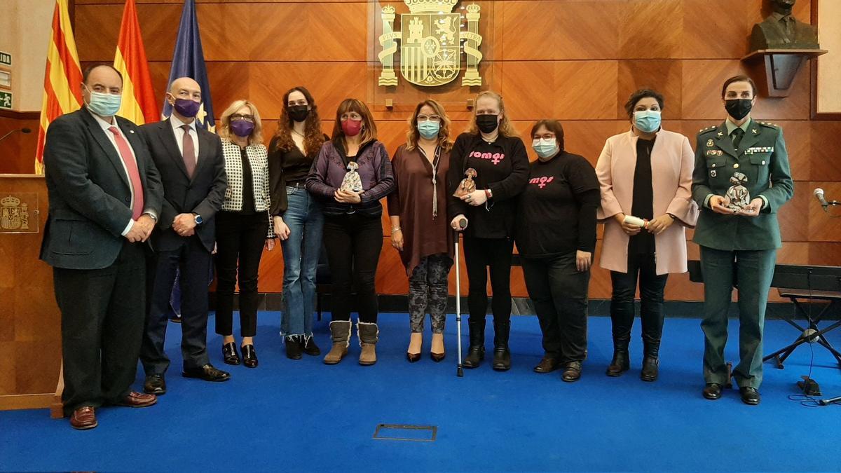 Entrega de los premios Meninas por parte de la Delegación del Gobierno en Aragón a distintos colectivos que luchan contra la violencia de género.