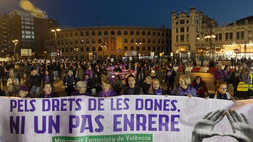 Manifestación feminista del pasado 8 de marzo en València. | M.A. MONTESINOS