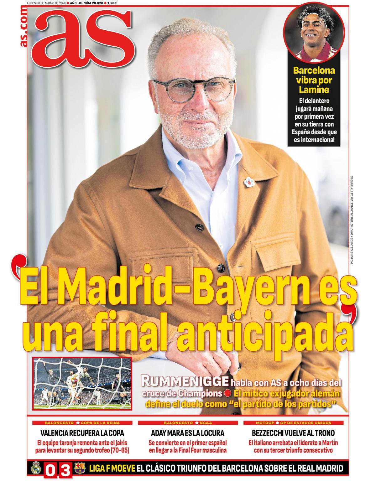Antonelli y la goleada del Barça al Madrid, en las portadas Antonelli y la goleada del Barça al Madrid, en las portadas