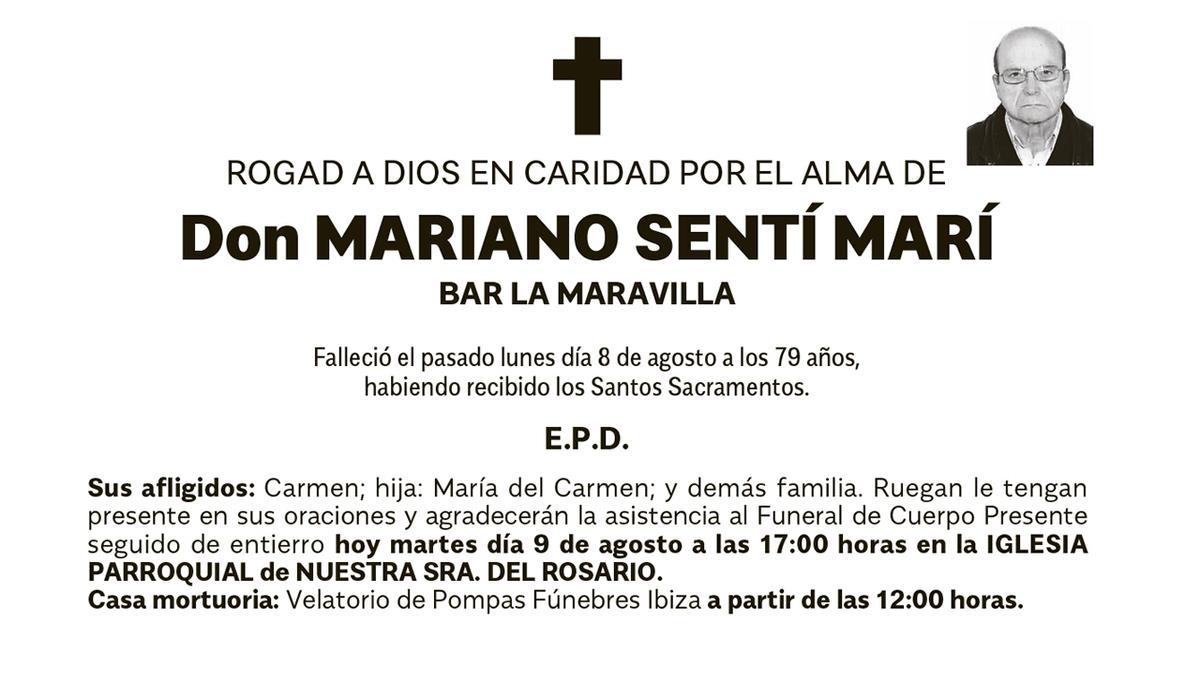 Esquela Mariano Sentí Marí