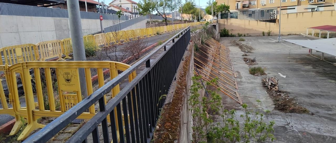 Zona del muro de la calle Factor de Plasencia.