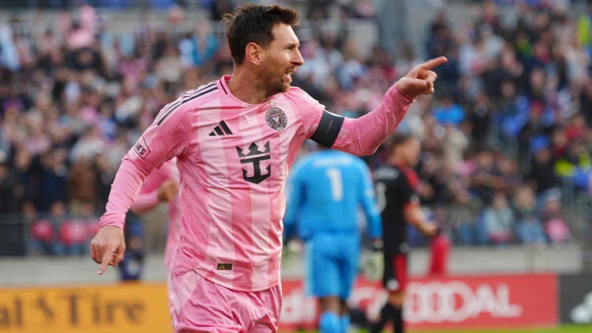 Messi, celebrando uno de sus goles con el Inter de Miami