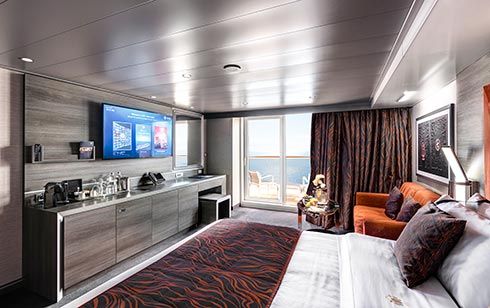 Interior del crucero MSC Grandiosa, el más grande de la flota de MSC, que hoy ha atracado en València con dos positivos a bordo.