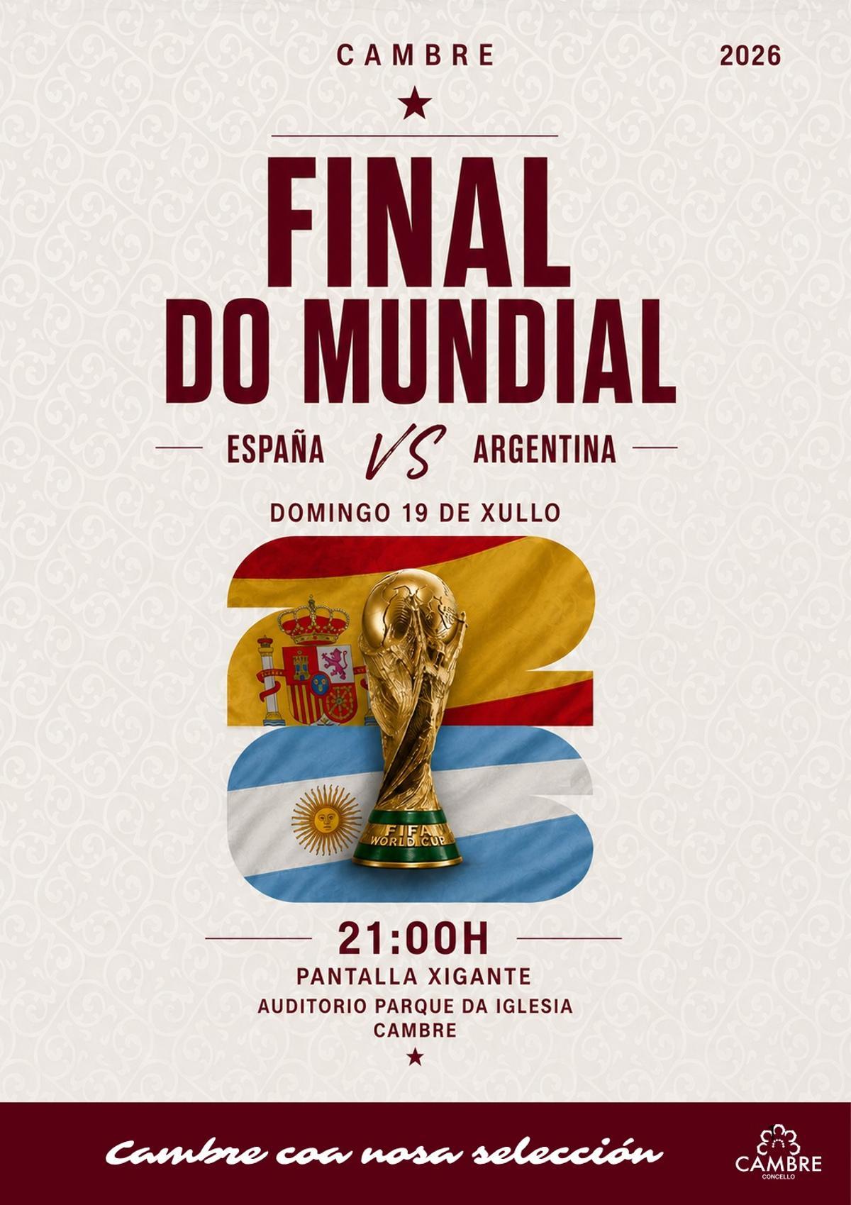 Cartel para la final del Mundial en Cambre