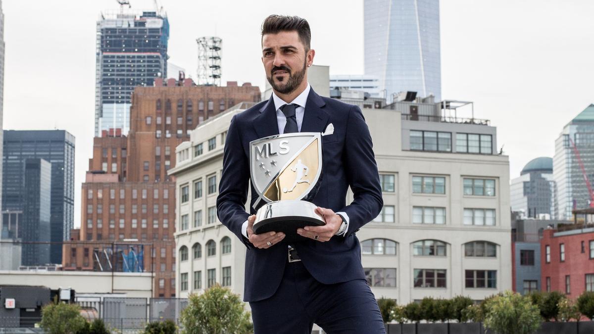 David Villa, con un trofeo conquistado en la MLS.