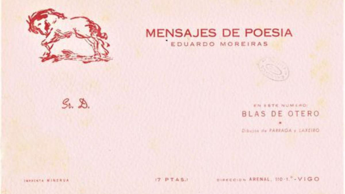 Portada da edición facsímile de &#039;Mensajes de poesía&#039;.