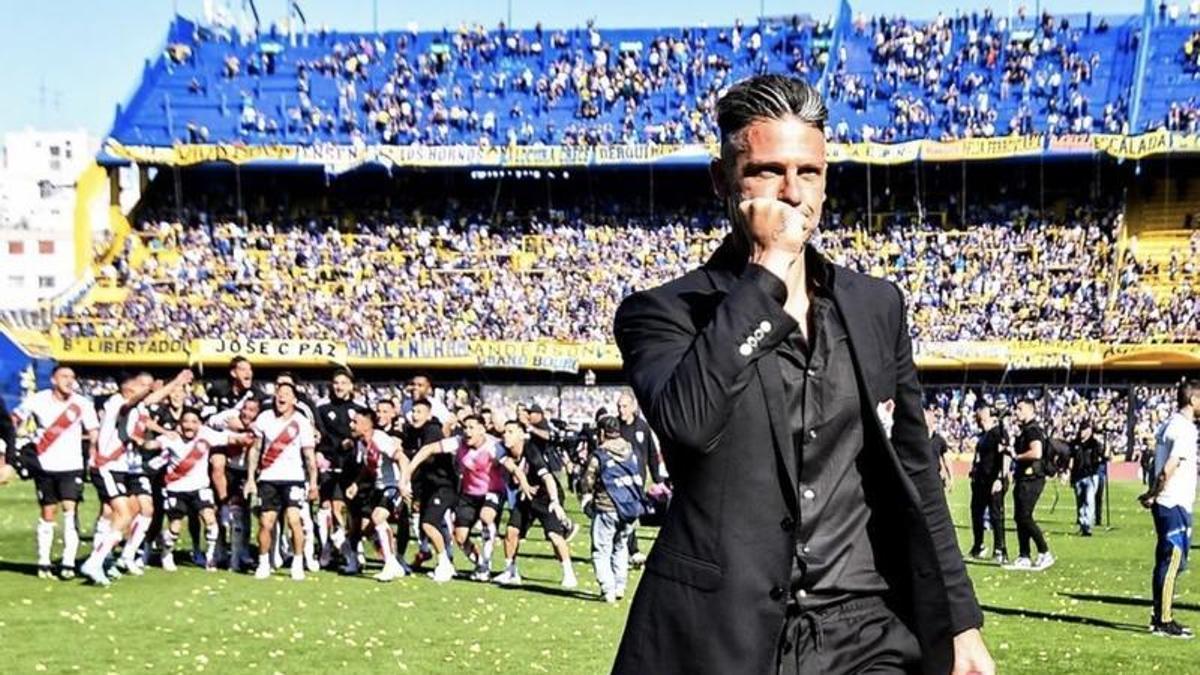 Martín Demichelis, durante su etapa como entrenador de River Plate.