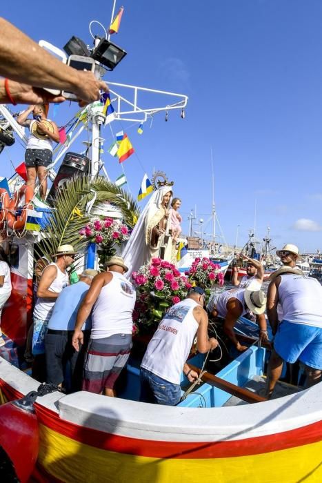 21-07-19 GRAN CANARIA. PUERTO DE ARGUINEGUIN-PUERTO DE MOGAN. MOGAN. Procesión marítima de la Virgen delCarmen desde el Puerto de en Arguineguín hasta el Puerto de Mogán.Fotos: Juan Castro  | 21/07/2019 | Fotógrafo: Juan Carlos Castro