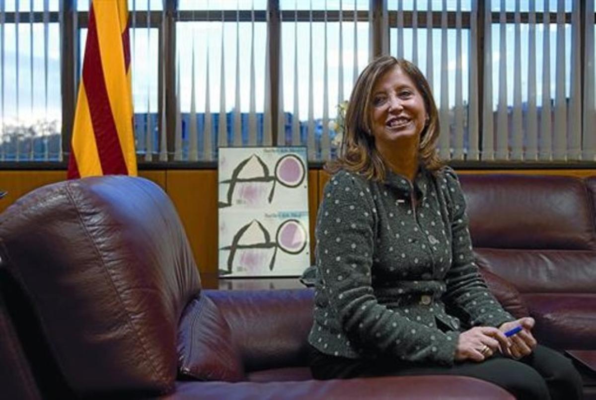 La consellera d’Ensenyament, Irene Rigau, ahir a la tarda, al seu despatx de la Via Augusta de Barcelona.