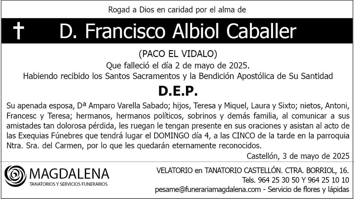 D. Francisco Albiol Caballer