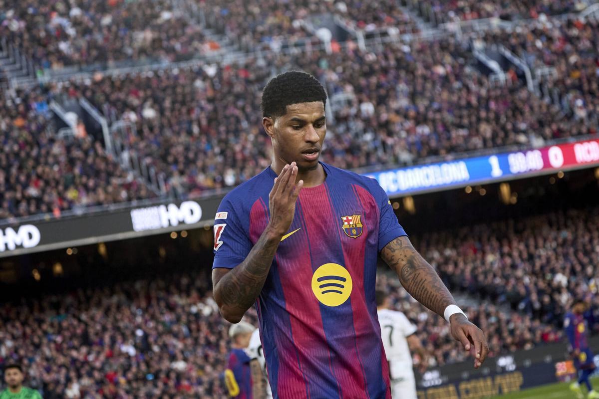 Marcus Rashford, jugador del Manchester United cedido al FC Barcelona