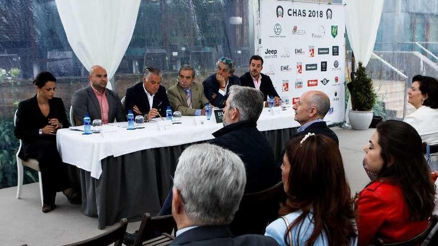 De izquierda a derecha Astrid Camblor, Jesús Martínez, Jesús Kocina, José Manuel Valdés, Santiago Nuñez y Guillermo Díaz en la presentación de los concursos.