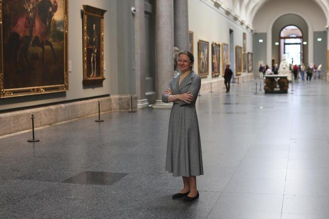 La directora del Museo de Arte de Ucrania, Yuliya Lytvynets, en el Prado este jueves.