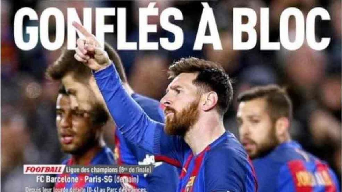 Esta es la portada del diario L'Equipe