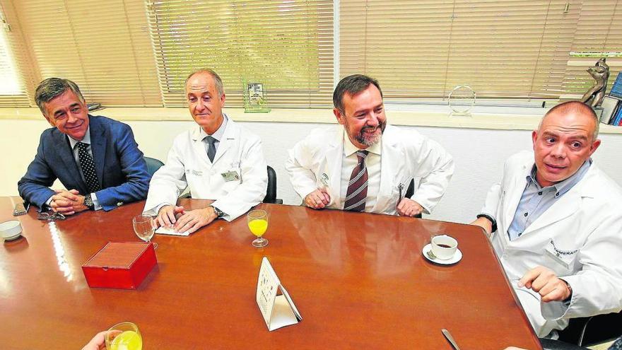 José Antonio Medina, Miguel Ángel Prieto, José Luis Doña y Cipriano Viñas, ayer en un encuentro con la prensa.