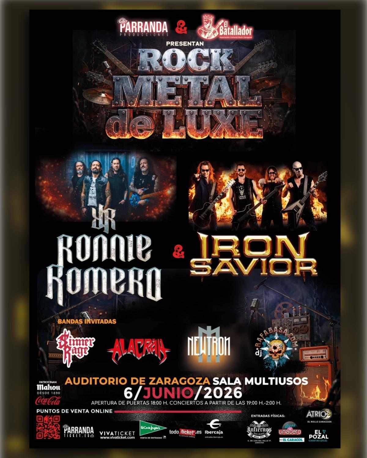 El cartel del concierto del 6 de junio en Zaragoza.