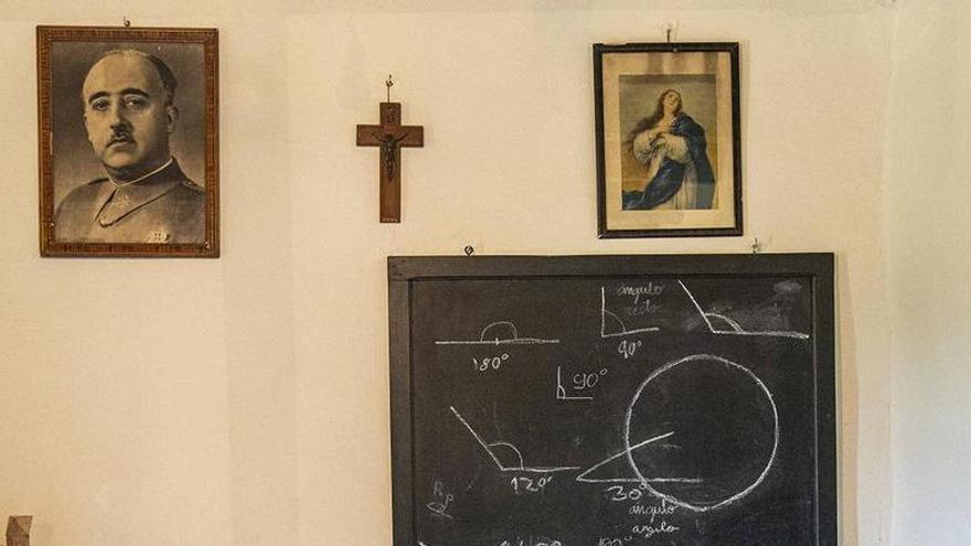 La creu i els quadres tal com estaven durant el franquisme