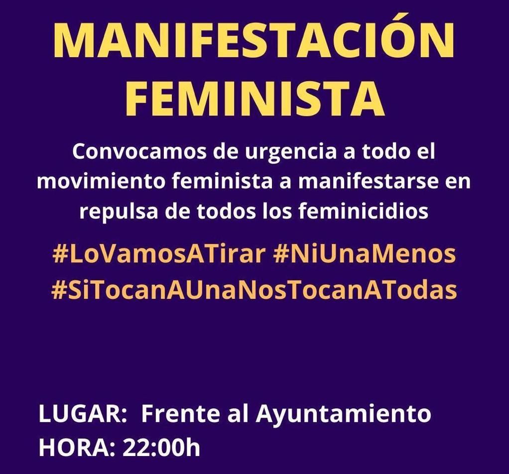 Cartel de llamamiento a las concentraciones de esta noche