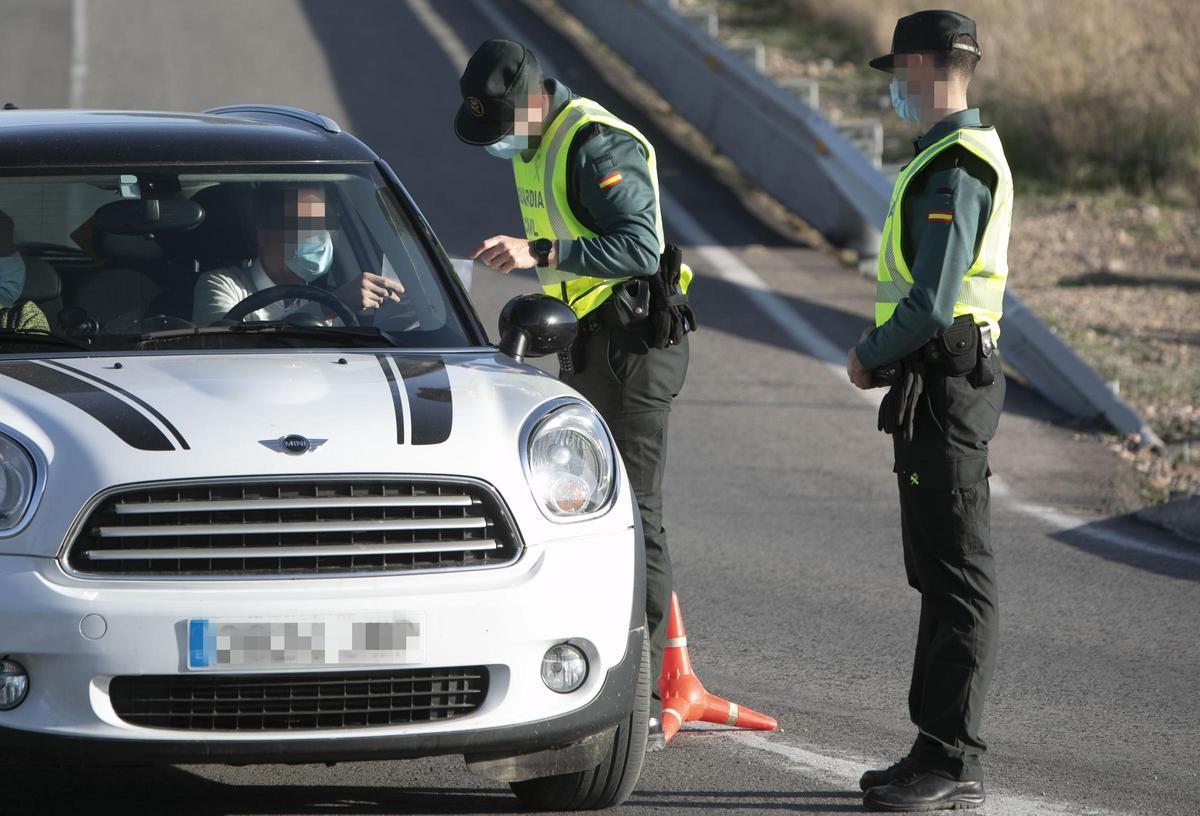 Control de la Guardia Civil en enero de 2021.